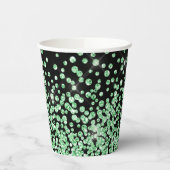 Imitate mit grünem Glitzer glänzen Konfetti-Sprink Pappbecher (Links)