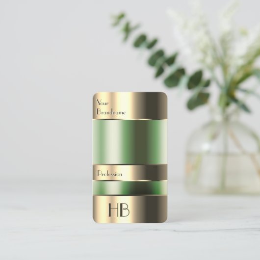 Imitate mit grüner Bin-Gold-Gravur für Schriftart Visitenkarte (Stehend Vorderseite)