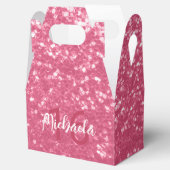 Imitate mit hellrosa Rose Glitzer Monogram Geschenkschachtel (Geöffnet)