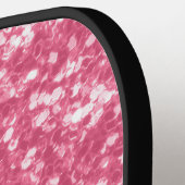 Imitate mit hellrosa Rose Glitzer Monogram Pickleball Schläger (Linke Seite)