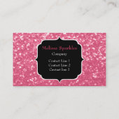 Imitate mit hellrosa Rose Glitzer Monogram Visitenkarte (Rückseite)