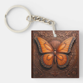 Imitate mit Holzschmetterling Schlüsselanhänger