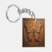 Imitate mit Holzschmetterling Schlüsselanhänger (Vorderseite links)