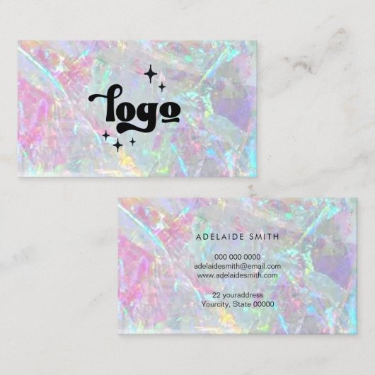 IMITATE mit irisierender Kristall-Visitenkarte Visitenkarte (Vorne/Hinten)