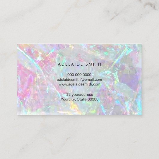 IMITATE mit irisierender Kristall-Visitenkarte Visitenkarte (Rückseite)