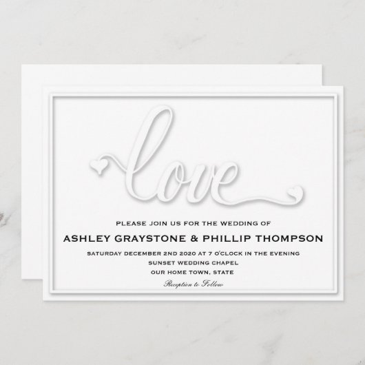 Imitate mit Liebe Einladung Hochzeit (Vorne/Hinten)