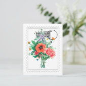 Imitate mit mehreren Blume bedrucken Postkarte (Stehend Vorderseite)