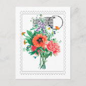 Imitate mit mehreren Blume bedrucken Postkarte (Vorderseite)