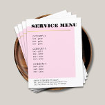 Imitate mit Minimalistischer Rose - Menü "Gold Lin<br><div class="desc">Elegantes Service Menü Vorlage Design für Schönheitsprofis. Einfaches,  elegantes Design mit Imitaten mit goldener Linie und Rose/weißem Hintergrund. Sauberes,  elegantes Design. Wenn Sie Hilfe benötigen,  um dieses Produkt anzupassen,  kontaktieren Sie uns bitte.</div>