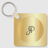 Imitate mit mit Monogramm Anfangsnamen Gold anpass Schlüsselanhänger (Vorderseite)
