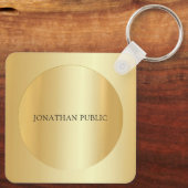 Imitate mit mit Monogramm Anfangsnamen Gold anpass Schlüsselanhänger (Rückseite)