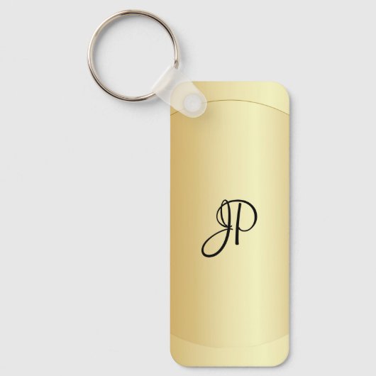 Imitate mit mit Monogramm Anfangsnamen Gold Trendy Schlüsselanhänger (Vorderseite)