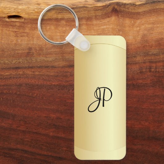 Imitate mit mit Monogramm Anfangsnamen Gold Trendy Schlüsselanhänger (Vorderseite)