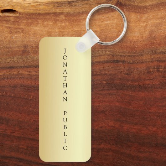 Imitate mit mit Monogramm Anfangsnamen Gold Trendy Schlüsselanhänger (Rückseite)