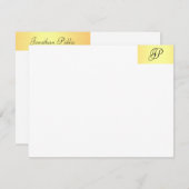 Imitate mit Mit Monogramm  für Handschrift Mitteilungskarte (Vorne/Hinten)