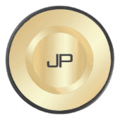 Imitate Mit Monogramm, benutzerdefiniertes Templat Eishockey Puck (Vorderseite)