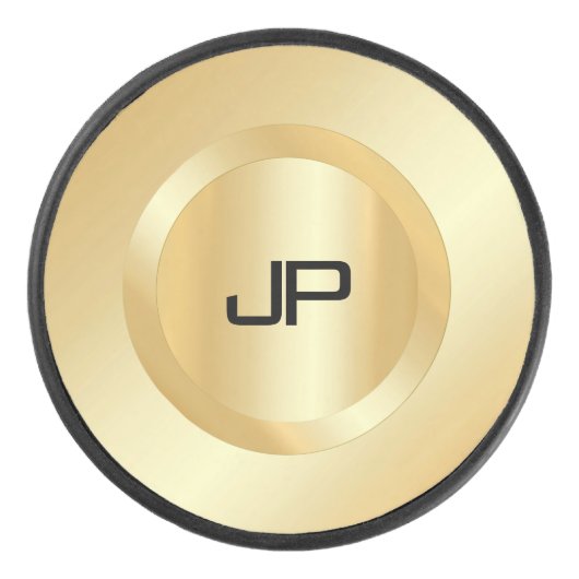 Imitate Mit Monogramm, benutzerdefiniertes Templat Eishockey Puck (Vorderseite)