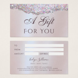 Imitate mit riesenrosa Glitzer Geschenkkarte