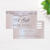 Imitate mit riesenrosa Glitzer Geschenkkarte (Schreibtisch)