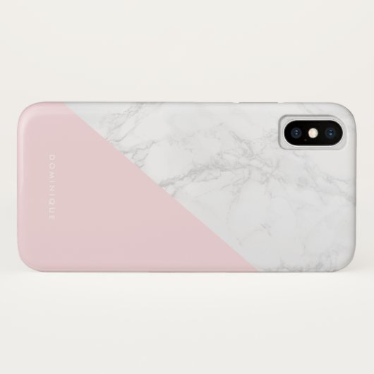 Imitate mit rosa Akzent Moderne Personalisiert Case-Mate iPhone Hülle (Rückseite (Horizontal))