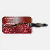 Imitate mit rotem Namen Glitzer Blindfarben Person Gepäckanhänger (Rückseite horizontal)