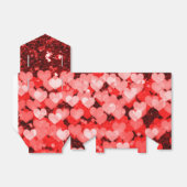 Imitate mit rotem und weißem Herzen Glitzer Geschenkschachtel (Ungefaltet)