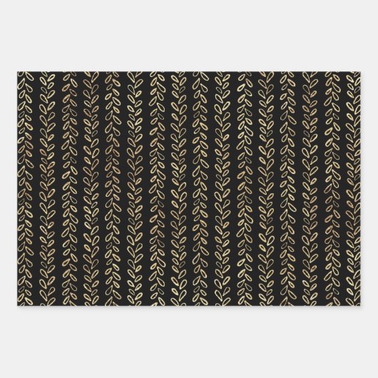 Imitate mit schwarzem Muster Geschenkpapier Set (Vorderseite 3)