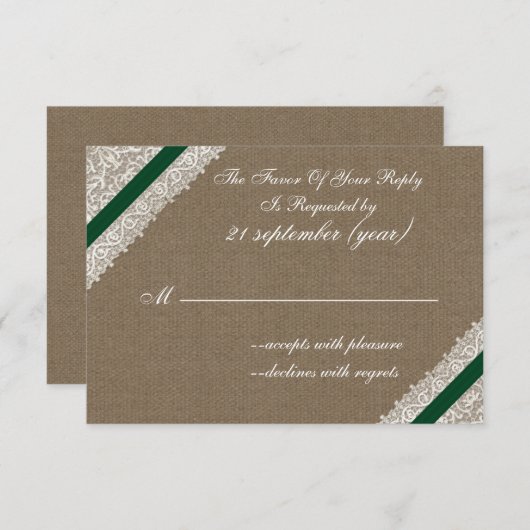 IMITATE mit smaragdgrünen uAwg 3,5 x 5 RSVP Karte (Vorne/Hinten)