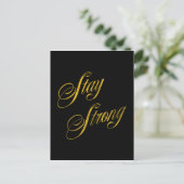 Imitate mit starkem Zitat bleibe Gold Foil Quotes  Postkarte (Stehend Vorderseite)