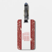 Imitate mit Textur aus rotem Glitzer Gepäckanhänger (Rückseite vertikal)