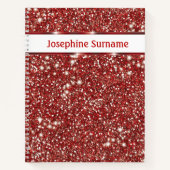 Imitate mit Textur aus rotem Glitzer Notizblock (Vorderseite)