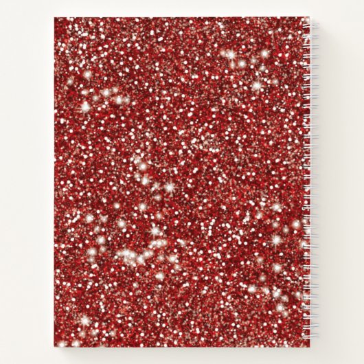 Imitate mit Textur aus rotem Glitzer Notizblock (Rückseite)