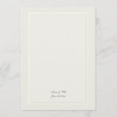 Imitate mit traditioneller Dreifach-Rahmen Hochzei Menükarte (Rückseite)