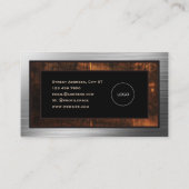 Imitate mit Vintagem Industrieanbau (Holz und Meta Visitenkarte (Rückseite)