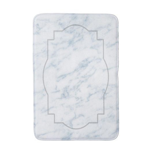 Imitate mit weißem Marmorrahmen Badematte (Vorderseite Vertikal)