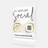 Imitate mit weißen Pinselstrichen Gold Soziale Vor Acrylschild (Winkel)