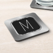 Imitate Monogramm aus rostfreiem Stahl Getränkeuntersetzer (Linke Seite)