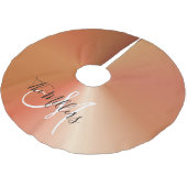 Imitate Monogramm für metallische Kupferstrahler Polyester Weihnachtsbaumdecke (Schrägansicht)