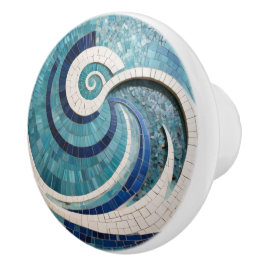 Imitate Mosaik Aqua Blau Wellenender Ozean Keramikknauf