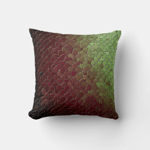 Imitate Mosaik Burgandy Grüner Hue Kissen