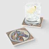 Imitate Mosaik Kunst, Dichtung und Musik Steinuntersetzer (Seitenansicht)