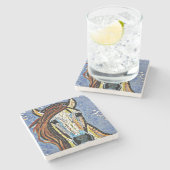 Imitate Mosaik Kunst, Dichtung und Musik Steinuntersetzer (Seitenansicht)