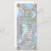Imitate Mother of Pearl Wedding Program Menükarte (Vorne/Hinten)
