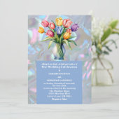 Imitate Mutter Perle-Iridescent-Hochzeit Einladung (Stehend Vorderseite)