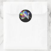 Imitate "N" Diamantblende auf Rainbow Swirt Herz Runder Aufkleber (Tasche)