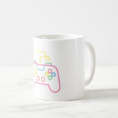 Imitate Neon Game Console Controller Gamer Kaffeetasse (VorderseiteRechts)