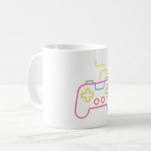 Imitate Neon Game Console Controller Gamer Kaffeetasse (Vorderseite Links)