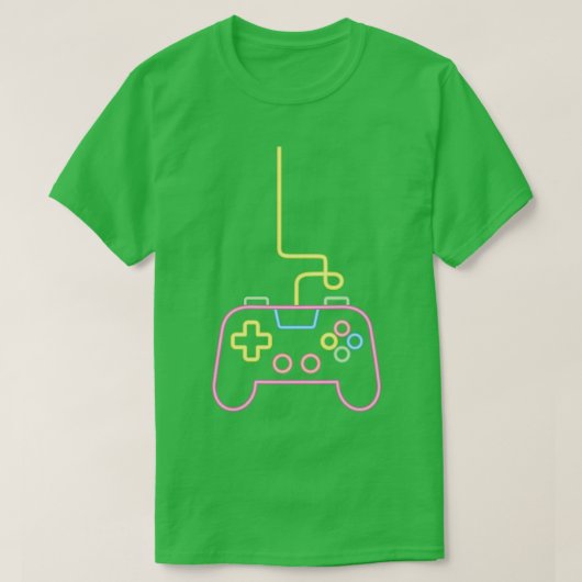 Imitate Neon Game Console Controller Gamer T-Shirt (Design vorne)