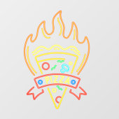 Imitate Neon Hot Pizza Flames Restaurant Fensteraufkleber (Blatt)