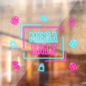 Imitate Neon Mega Sale Business Fensteraufkleber (Blatt 2)